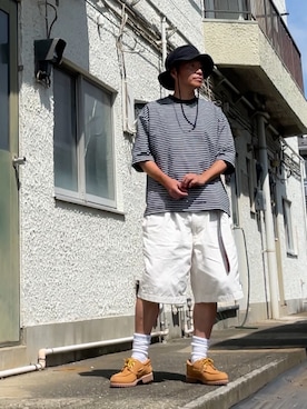 「アイテム（シューズ）」を使った、クロ🐑さん（メンズ・168cm・40代）の夏コーディネート