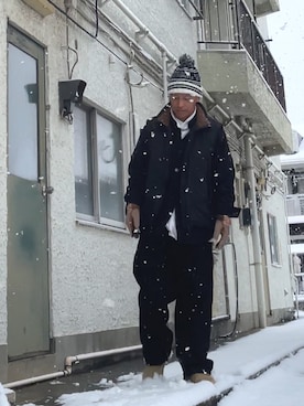 「GAP（ギャップ）のアイテム」を使った、クロ🐑さん（メンズ・168cm）の冬コーディネート