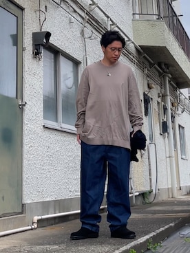 「GAP（ギャップ）のアイテム（トップス）」を使った、クロ🐑さん（メンズ・168cm）の春コーディネート