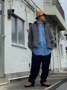 「アイテム（スラックス）」を使った、クロ🐑さん（メンズ・168cm・40代）の秋コーディネート