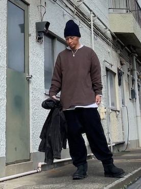 「アイテム（ニットキャップ/ビーニー）」を使った、クロ🐑さん（メンズ・168cm・40代）の秋コーディネート