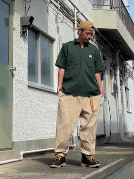 「アイテム（キャップ）」を使った、クロ🐑さん（メンズ・168cm・40代）の秋コーディネート