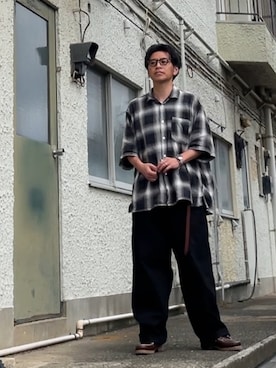 「GAP（ギャップ）のスーパーバギーデニム ブラック（デニムパンツ、ブラック系）」を使った、クロ🐑さん（メンズ・168cm）の夏コーディネート