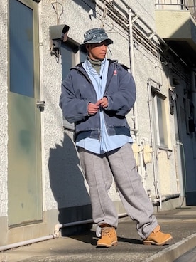 「アイテム（スウェットパンツ）」を使った、クロ🐑さん（メンズ・168cm・40代）の冬コーディネート