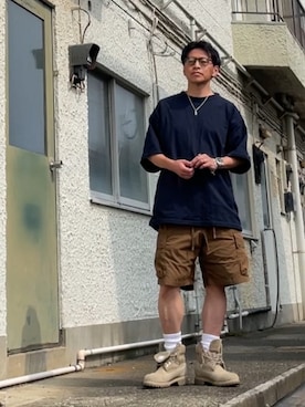 「Timberland（ティンバーランド）のアイテム」を使った、クロ🐑さん（メンズ・168cm）の夏コーディネート