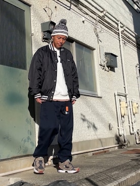 「アイテム（スタジャン）」を使った、クロ🐑さん（メンズ・168cm・40代）の秋コーディネート