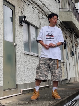 「アイテム（イエロー系）」を使った、クロ🐑さん（メンズ・168cm・40代）の秋コーディネート