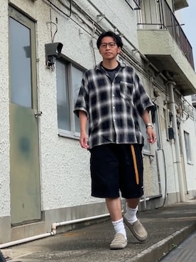 「CAHLUMN（カウラム）のCAHLUMN/カウラム Water buffalo Leather Belt/ウォーター バッファロー レザーベルト（ベルト、ベージュ系）」を使った、クロ🐑さん（メンズ・168cm）の夏コーディネート