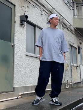「FREAK'S STORE（フリークスストア）のアイテム（帽子）」を使った、クロ🐑さん（メンズ・168cm）の夏コーディネート