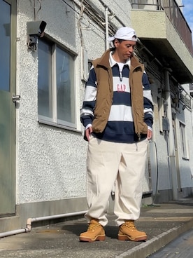 「アイテム（ベスト）」を使った、クロ🐑さん（メンズ・168cm）の秋コーディネート