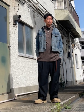 「Lee（リー）のアイテム（ジャケット/アウター）」を使った、クロ🐑さん（メンズ・168cm）の春コーディネート