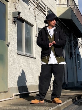 「アイテム（帽子）」を使った、クロ🐑さん（メンズ・168cm・40代）の秋コーディネート