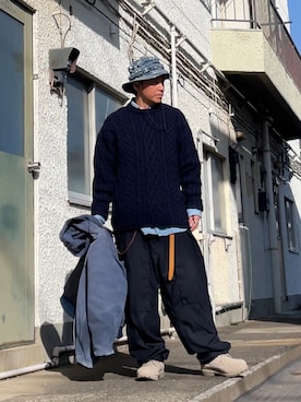 クロ🐑さん（メンズ・168cm）の冬コーディネート
