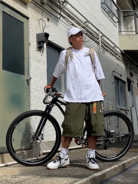「FREAK'S STORE（フリークスストア）のアイテム（帽子）」を使った、クロ🐑さん（メンズ・168cm）の夏コーディネート