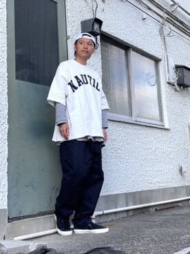 「DC SHOES（ディーシーシューズ）のアイテム（帽子）」を使った、クロ🐑さん（メンズ・168cm）の秋コーディネート