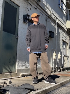 「アイテム（スウェット）」を使った、クロ🐑さん（メンズ・168cm・40代）の冬コーディネート