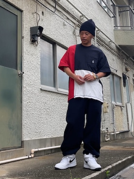 「FREAK'S STORE（フリークスストア）のアイテム（スウェットパンツ）」を使った、クロ🐑さん（メンズ・168cm）の夏コーディネート