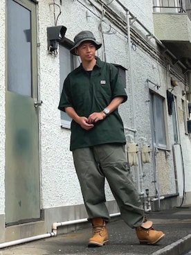 「アイテム（帽子）」を使った、クロ🐑さん（メンズ・168cm）の夏コーディネート