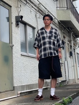 「Timberland（ティンバーランド）のTimberland/ティンバーランド オーセンティック ローファー メンズ（ローファー、レッド系）」を使った、クロ🐑さん（メンズ・168cm）の秋コーディネート
