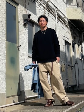 「CAHLUMN（カウラム）のアイテム」を使った、クロ🐑さん（メンズ・168cm）の春コーディネート