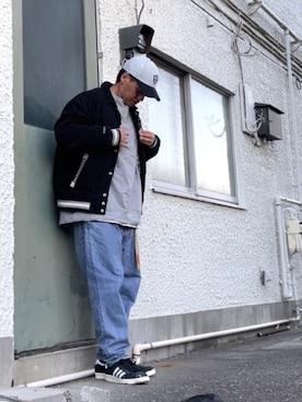 「アイテム（スタジャン）」を使った、クロ🐑さん（メンズ・168cm・40代）の秋コーディネート