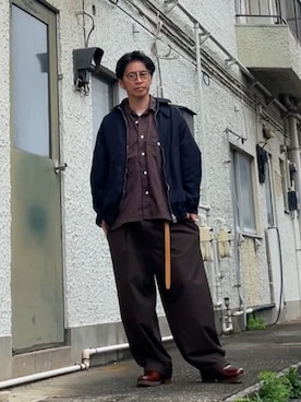「アイテム（ファッション雑貨、ベージュ系）」を使った、クロ🐑さん（メンズ・168cm）の秋コーディネート