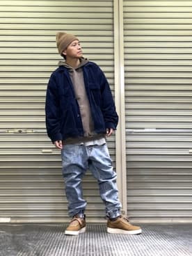 「MASACA HAT（マサカハット）のアイテム」を使った、クロ🐑さん（メンズ・168cm）の冬コーディネート