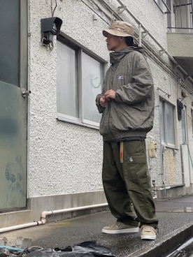 「Reebok（リーボック）のアイテム（ナイロンジャケット）」を使った、クロ🐑さん（メンズ・168cm）の秋コーディネート