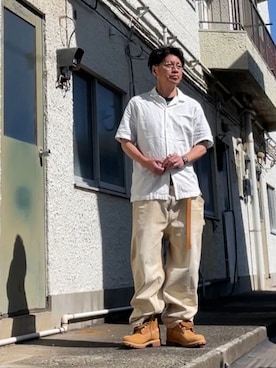 「GAP（ギャップ）のアイテム（トップス）」を使った、クロ🐑さん（メンズ・168cm）の夏コーディネート