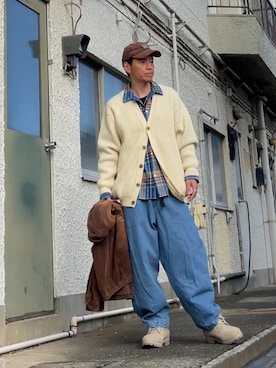 「アイテム（キャップ）」を使った、クロ🐑さん（メンズ・168cm・40代）の冬コーディネート