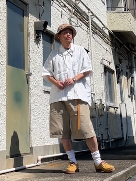 CAHLUMN/カウラム Linen Open Collar Shirt/リネン オープンカラー