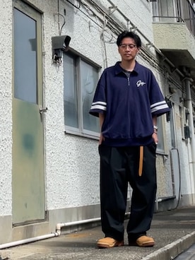 「GAP（ギャップ）のアイテム（トップス）」を使った、クロ🐑さん（メンズ・168cm）の夏コーディネート