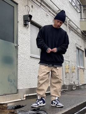 「PRO CLUB （プロクラブ）のアイテム（スウェット）」を使った、クロ🐑さん（メンズ・168cm）の冬コーディネート