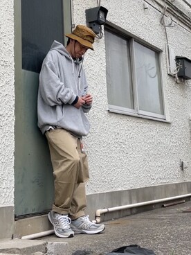 「アイテム（パーカー）」を使った、クロ🐑さん（メンズ・168cm）の春コーディネート