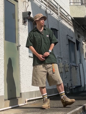 「アイテム（ブーツ）」を使った、クロ🐑さん（メンズ・168cm・40代）の夏コーディネート