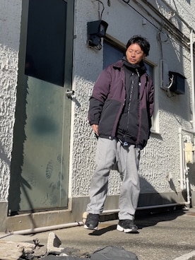 「アイテム（ナイロンジャケット）」を使った、クロ🐑さん（メンズ・168cm・40代）の冬コーディネート
