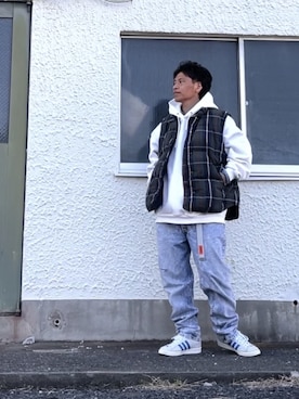 「Eddie Bauer（エディーバウアー）のアイテム（ジャケット/アウター）」を使った、クロ🐑さん（メンズ・168cm・40代）の冬コーディネート