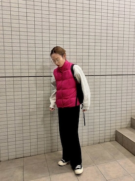 「アイテム（ベスト）」を使った、りっぴーさん（レディース・154cm）の秋コーディネート