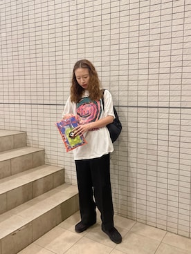 「アイテム（スラックス）」を使った、りっぴーさん（レディース・154cm）の秋コーディネート