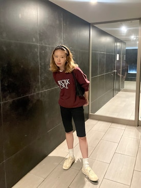 「Whim Gazette（ウィムガゼット）のアイテム（パンツ）」を使った、りっぴーさん（レディース・154cm）の夏コーディネート