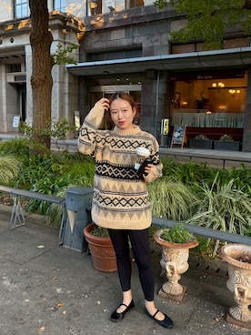 「アイテム（バレエシューズ）」を使った、りっぴーさん（レディース・154cm）の秋コーディネート