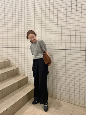 「アイテム（バッグ、イエロー系）」を使った、りっぴーさん（レディース・154cm）の夏コーディネート