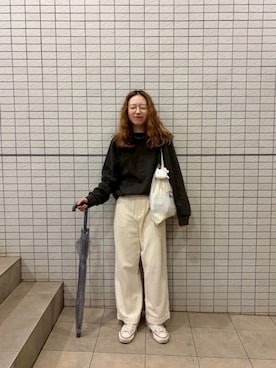 「アイテム（スウェット）」を使った、りっぴーさん（レディース・154cm）の秋コーディネート