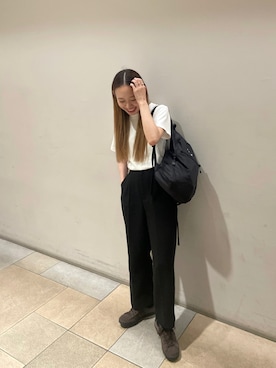 「HANES（ヘインズ）のアイテム」を使った、りっぴーさん（レディース・154cm）の夏コーディネート