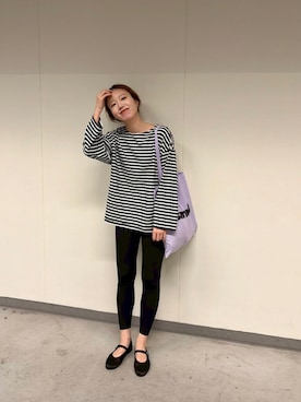 「アイテム（バレエシューズ）」を使った、りっぴーさん（レディース・154cm）の秋コーディネート