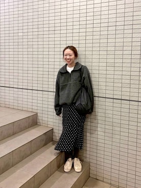 「Onitsuka Tiger（オニツカタイガー）のアイテム」を使った、りっぴーさん（レディース・154cm）の冬コーディネート