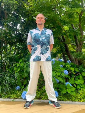 「Y-3（ワイスリー）のM CH1 ELEGANT WL PANTS（その他パンツ、グレー系）」を使った、塔弁さん（メンズ・172cm）の夏コーディネート
