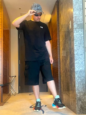 「夏のTシャツフェス」｜「アイテム（帽子）」を使った、塔弁さん（メンズ・172cm）の夏コーディネート