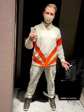 「オレンジ×ベージュ」｜塔弁さん（メンズ・172cm）の春コーディネート