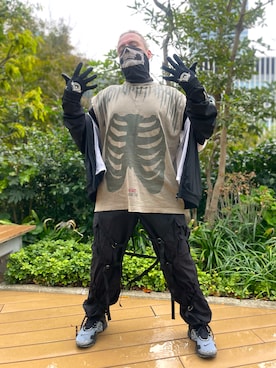 「アイテム（ナイロンジャケット）」を使った、塔弁さん（メンズ・172cm）の秋コーディネート